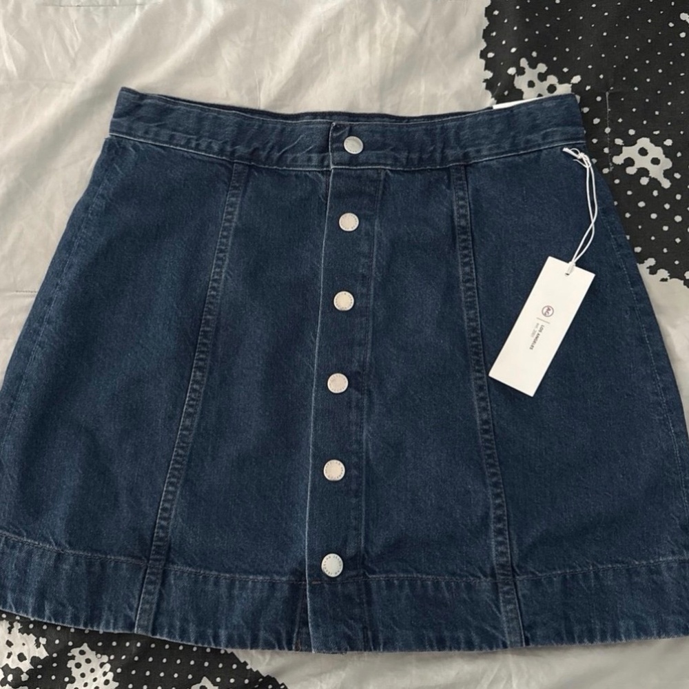 NWT AG A-line denim mini skirt